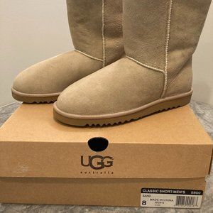 UGG Men's Classic Short Boots, Style 5800, Color Sand, Size 8